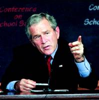 El presidente Bush, durante una conferencia en Maryland, ayer. Foto: REUTERS / JIM YOUNG
